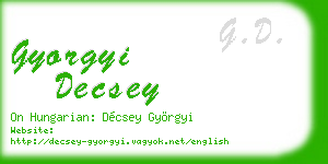 gyorgyi decsey business card